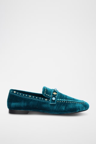 Mocassins en cuir - Bleu canard