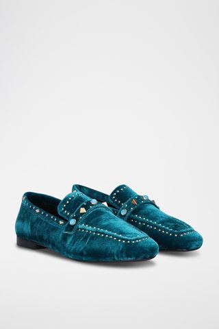 Mocassins en cuir - Bleu canard