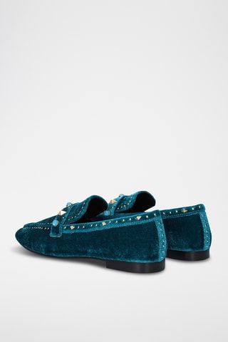 Mocassins en cuir - Bleu canard