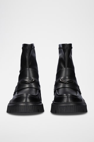 Mocassins montants à talons - Noir