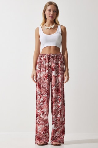 Pantalon palazzo - Rouge et rose