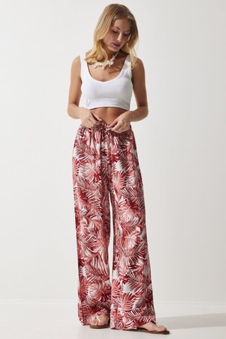 Pantalon palazzo - Rouge et rose