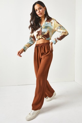Pantalon palazzo - Marron