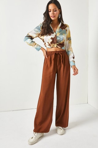 Pantalon palazzo - Marron