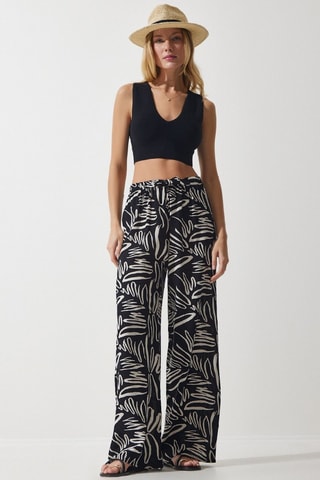 Pantalon palazzo - Noir et écru