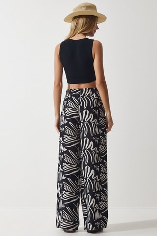 Pantalon palazzo - Noir et écru