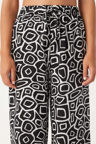 Pantalon palazzo taille haute - Noir et blanc