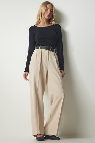Pantalon wide legs Crème