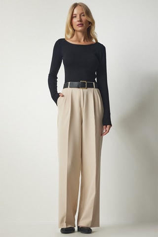Pantalon wide legs Crème