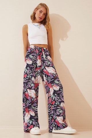 Pantalon wide legs - 
Noir