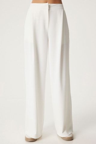 Pantalon palazzo taille haute - Blanc