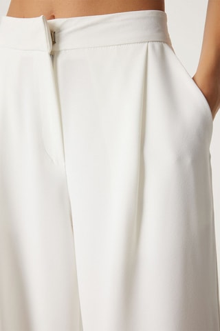 Pantalon palazzo taille haute - Blanc
