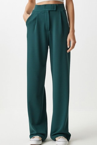 Pantalon taille haute - Vert émeraude