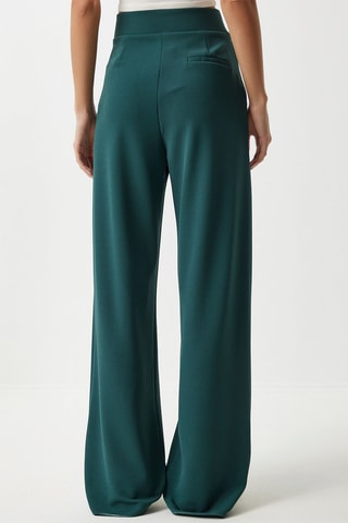 Pantalon taille haute - Vert émeraude