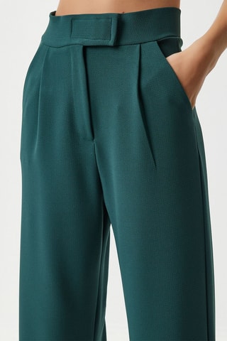 Pantalon taille haute - Vert émeraude
