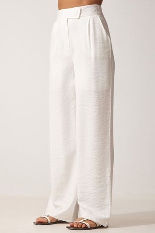 Pantalon palazzo taille haute Blanc