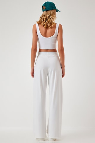 Pantalon palazzo - 
Blanc