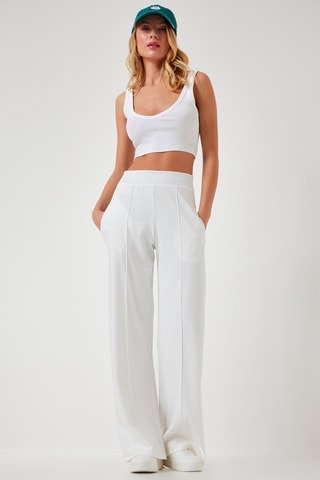 Pantalon palazzo - 
Blanc