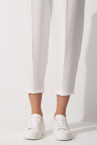 Pantalon relaxed en lin - Blanc