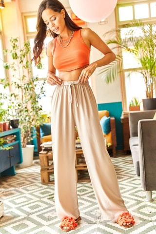 Pantalon palazzo - Beige