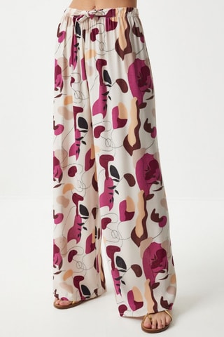 Pantalon palazzo taille haute - Blanc