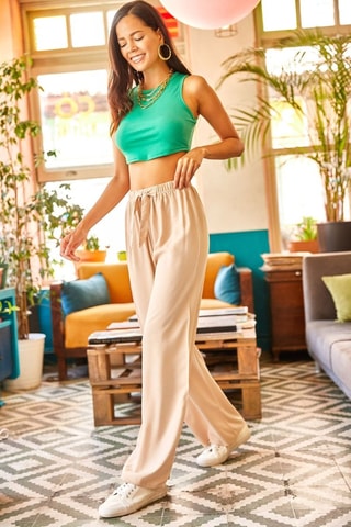 Pantalon palazzo - Beige