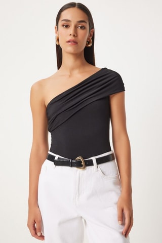 Top asymétrique - Noir