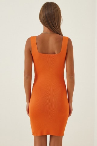 Vestido justo sem mangas - Laranja