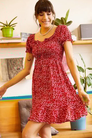 Vestido estilo patinadora - Vermelho