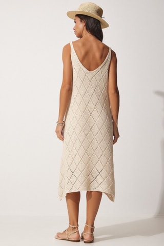 Vestido direito - Bege