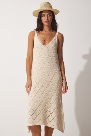 Vestido direito - Bege