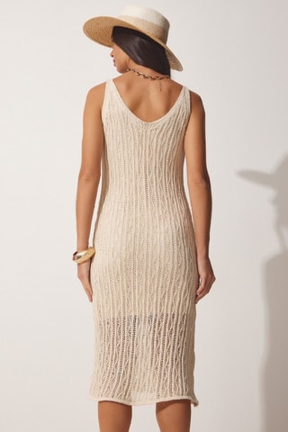 Vestido direito - Bege