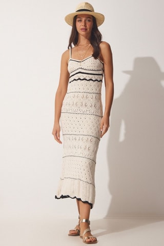 Vestido direito - Bege