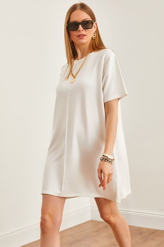 Vestido trapézio - Cru