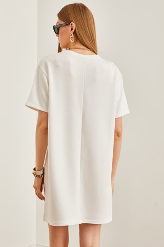 Vestido trapézio - Cru
