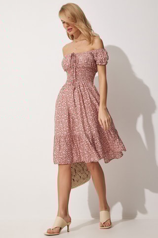 Vestido estilo patinadora Rosa-velho