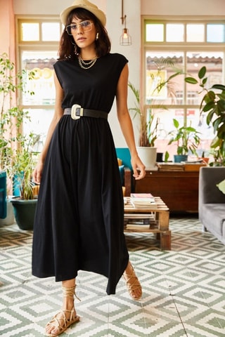 Vestido midi - Preto