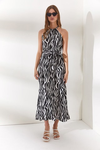 Vestido midi - Preto e branco