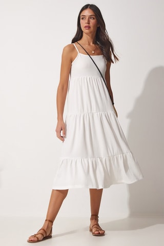 Vestido midi Branco