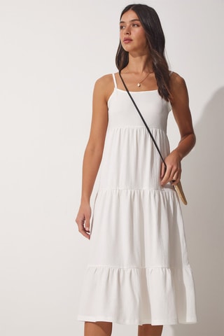 Vestido midi Branco