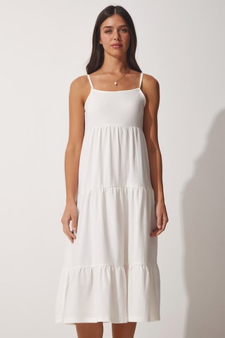 Vestido midi Branco