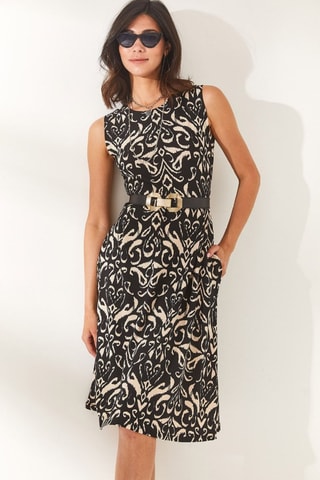 Vestido midi sem mangas - Preto