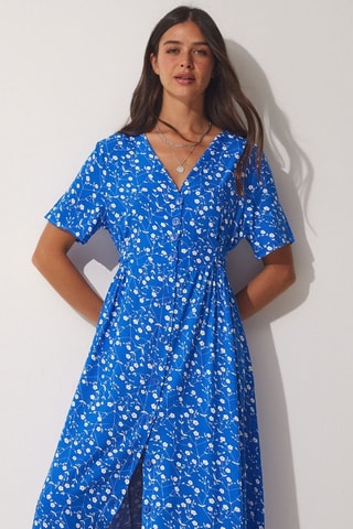 Vestido-camisa - Azul-elétrico
