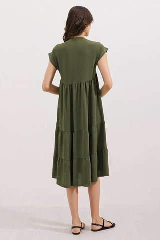 Vestido trapézio - Caqui