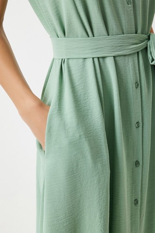 Vestido-camisa - Verde-água