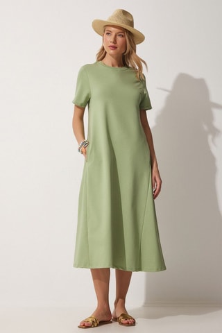 Vestido midi - Verde-claro