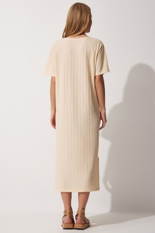 Vestido direito - Bege