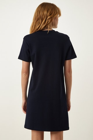 Vestido direito - 
Azul-marinho