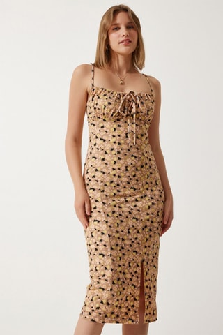 Vestido justo - Bege