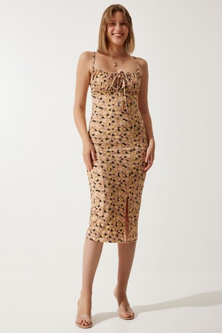 Vestido justo - Bege